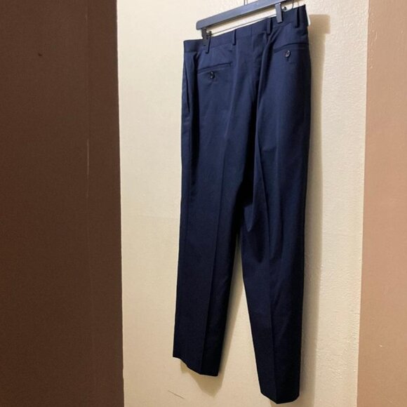 NWT Ralph Lauren Men's Comfort Flex Navy Blue Pleated Dress Pants Size 36/30 - Picture 2 of 6